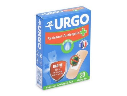 Băng cá nhân Urgo Resistant, Antiseptic Pad (Hộp 20 miếng) Băng cá nhân Urgo Resistant, Antiseptic Pad (Hộp 20 miếng)