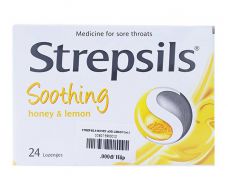 Viên ngậm kháng khuẩn- giảm ho Strepsils Honey Lemon