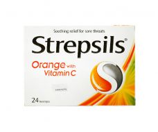 Viên ngậm kháng khuẩn- giảm ho Strepsils Orange & Vita C